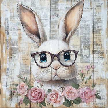 Easter Sign, Rabbit Sign, DCO-02437, Sign For Wreath, 10x10 Metal Sign